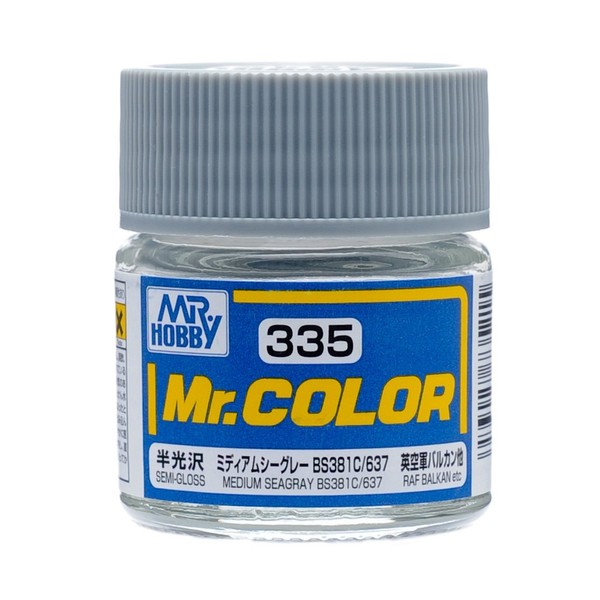 C335 Semi Gloss Medium Seagray BS381C 637 10ml, GSI Mr. Color