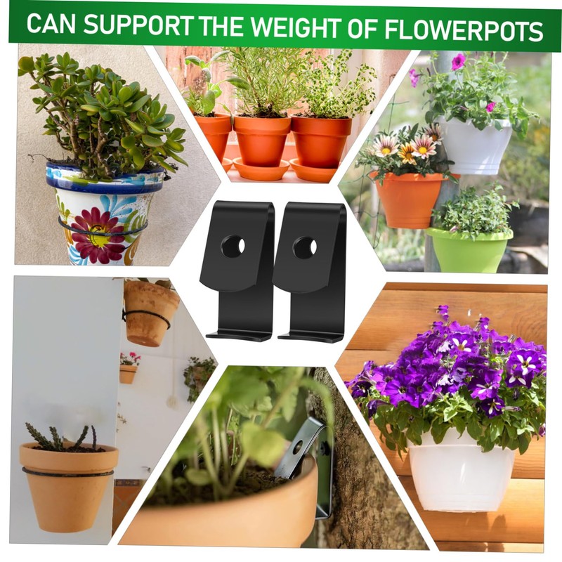 Outanaya 5pcs Metal Planter Wall Holder Hooks Durable Terracotta Pot