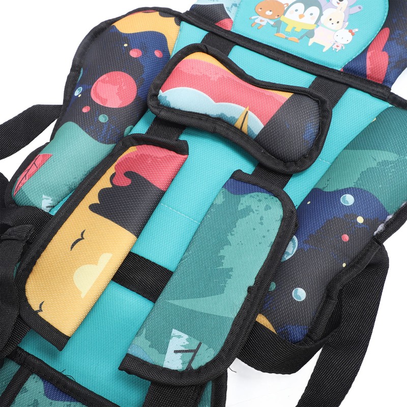 Toddler Car Seat Insert Bear Pattern Heighten Adjustable Fixing Straps