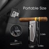 All-in-one Cigar Lighter with Quad Jet Torch Flames, Cigar Stand,