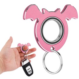 NQEUEPN Keychain Spinner, Bat Shaped Metal Spinning Key Chain Karambit Keychain Portable Fidget Key Ring Toy Novelty Gift for Adults Men Women Kids (Pink)