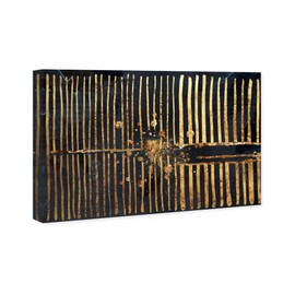 The Oliver Gal Artist Co. Abstract Wall Art Canvas Prints 'Love Force Field Night' Home Décor, 24" x 16", Black, Gold