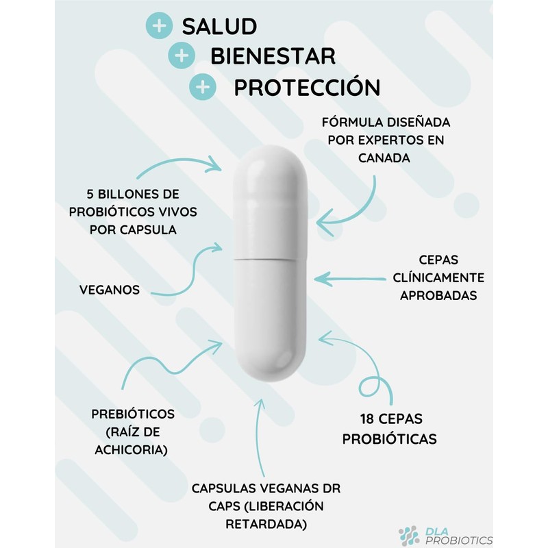PRO+ADULT, 5 Billones de Probióticos 30 capsulas, 18 Cepas Probióticas,