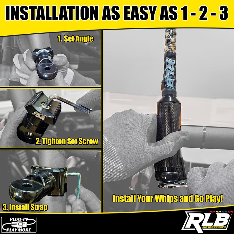 RLB Motorsports 1.875" UTV Whip Light Mount UTV Accessories- (1