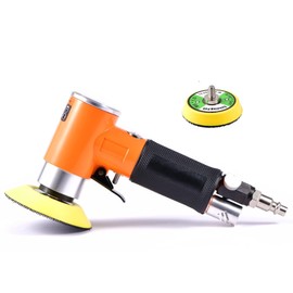 Compressed Air Random Orbital Sander 75 mm 50 mm, Mini Angle Grinder, Polishing Machine for Car, Furniture, Wood (Orange)