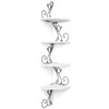 Alsonerbay Floating Corner Wood Shelves, 4 Tier Wall Mounted Rustic