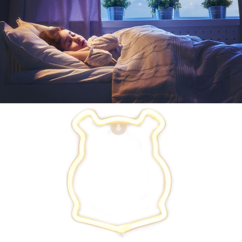 Neon Light LED Bear Shaped Neon Sign Battery Operated USB