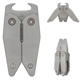 Metal Fidget Toys Adults, Transform Fidget Slider Spinner, Heavy Duty Multitool Pocket EDC Bottle Opener Prybar, Mechanical OWL, Stress Relief Gift for Men and Teens (Stainless Steel - Sanding Gray)