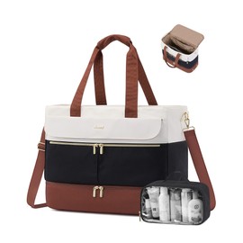 LOVEVOOK Weekender Bags for Women, Wide Open Large Travel Duffle Bag with Shoe Compartment, Carry on Overnight Bags, Hospital Bag for Women Labor Delivery with Wet Pocket