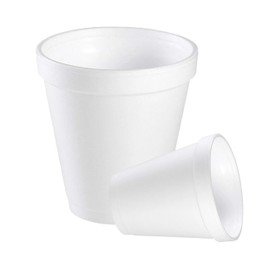 Pantryware Essentials 8oz Disposable White Foam Cups - Pack of 50CT. Disposable Hot/Cold Drinking Foam Cups.