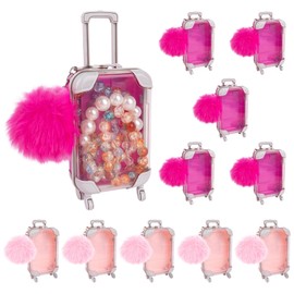 Framendino, 10 Set Box Empty Packaging Storage Containers Mini Suitcase Candy Case and Plush Ball Keychain