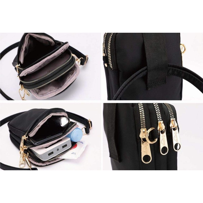 Beatus Women's Smartphone Pouch Nylon Pochette Crossbody Mini Shoulder Bag
