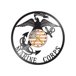 Time Vault Treasures Marines Vinyl Record Clock