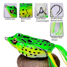 Fishing Topwater Lures, Ray Frog Floating Baits Soft Freshwater Saltwater Swimbait for Bass Trout Flounder, B