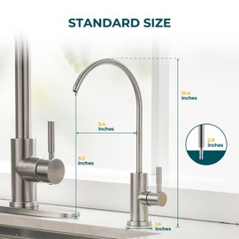 Hiqufet Drinking Water Faucets for Kitchen Sink, Stainless Steel Water Filter Faucet for Reverse Osmosis or Water Filtration System, RO Bar Sink Faucet, Brushed Nickel