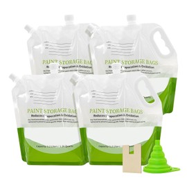 4 Pcs Paint Storage Pack Bags, 1.2L Reusable Paint Saver Bags with Funnel for Leftover Water Based Paint, Airtight Pouches for Easy Mixing & Dispensing for Home DIY Professional Painters