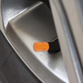X AUTOHAUX 8 pieces valve caps, car valve, aluminium alloy tyre valve cap, orange