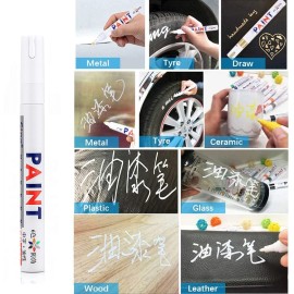 Sipa 2× Universal Waterproof Permanent Paint Marker Pen Car Tire Rubber Metal Glass - Yellow