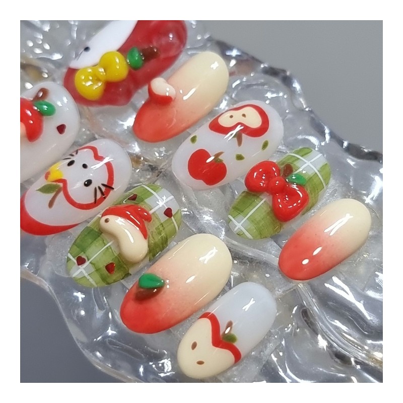 Apologize Cat’s handmade nail tips - Points / 사과하다냥이 수제네일팁
