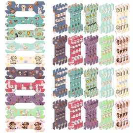 40 Piezas Tiras Nasales para Niños de Tamaño Pequeño 1.73 * 0.55" Estampados de Animales Lindos Tiras de Nariz para Niños y Niñas, Tira de Respiración Extra Fuerte para Niños, Clip de
