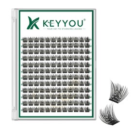 Lash Clusters 144pcs Individual Lashes D Curl 10mm Eyelash Clusters KEYYOU Air Touch Cluster Lashes Super Lightweight Soft Wispy Comfortable Easy DIY at Home(Air02-D-10mm)