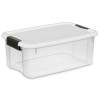 Sterilite 18 Qt Clear Plastic Stackable Storage Bin w/ White