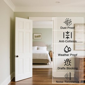 Weather Stripping Door Seal Self Adhesive Door Weather Stripping Seal Strip for Exterior Front Doors Frame Window Seal Soundproofing Insulation Noise Reduction (2/5" W x 1/4" T×17FT(L), Black)