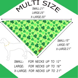 Realeaf St. Patrick's Day Dog Bandanas 2 Pack, Triangle Reversible Pet Scarf for Boys and Girls, Premium Durable Fabric, Holiday Bandana for Large and Extra Large Dogs (X-Large)