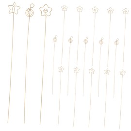 Operitacx Pack of 30 Flower Card Holder Flower Picks Golden Flower Card Holder Stick Number Holder Note Card Holder Picks Moon Flower Arrangement Seating Card Clip Bouquet Iron
