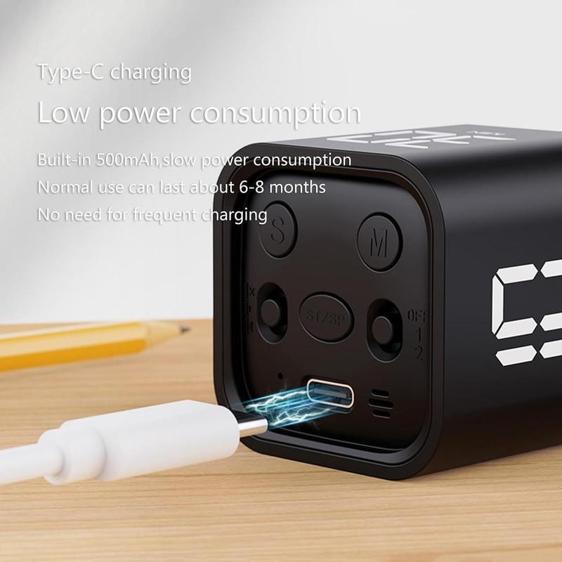 Multifunctional Cube Timer, 1 Count USB Rechargeable Digital Countdown Study