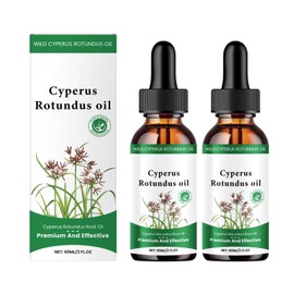 Cyperus Rotundus Oil for Hair Removal - Organic Body Hair Growth Inhibitor Serum for Women & Men, Reduces Unwanted Facial & Body Hair, Soothes Skin, Slows Regrowth, for All Skin Types - 2 fl oz (2)