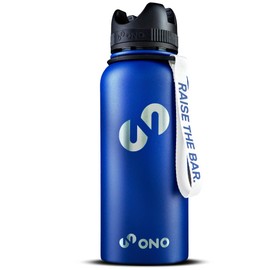 ONO Gym and Fitness Stainless Steel Drinking Bottle - 3 in 1 - Game Changer for Your Workout (Deepsea Blue)