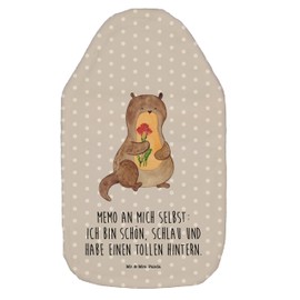 Mr. & Mrs. Panda Hot Water Bottle Otter Bouquet - Gift, Sweet, Heat Cushion, Otter Sea Otter, Fish Otter, Hot Water Bottle with Cover