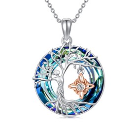 YAFEINI Nudo de brujas Plata 925 Original Witches Knot Necklace Sterling Silver Tree of Life Witch Jewelry for Women