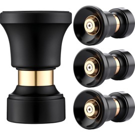 Blulu 4 Pcs Fireman Hose Nozzle 5/8" Heavy Duty High Pressure Brass Nozzle Leak Proof Adjustable Garden Water Sprayer for Car Wash, Patio Cleaning, Watering Lawn and Garden, Shower Pets