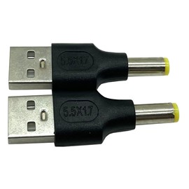 Dafensoy 2-Pack USB 2.0 A Male to DC 5.5 x 1.7mm Male Power Adapter for Charging Electronic Devices with DC or USB Ports