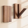 KYIAANY Foldable Wall Hooks 2Pack: Rustic Wooden Coat Hooks Mounted