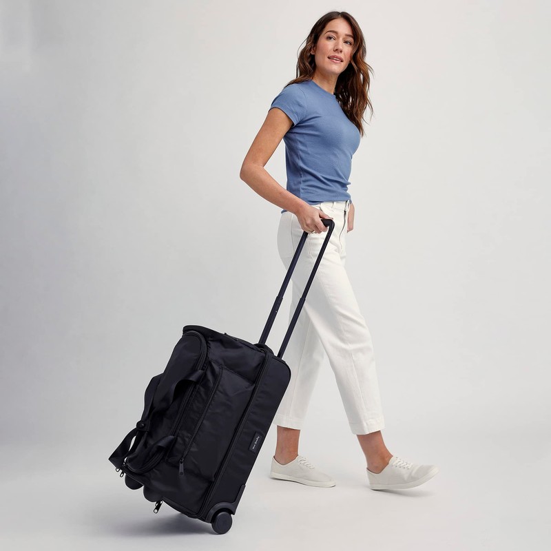 Vera Bradley Recycled Ripstop Foldable Rolling Duffle Bag, Raindrop Medallion