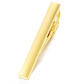 HONEY BEAR 5cm/5.4cm/6cm Mens Tie Clip Bar for Normal Size Steel Business Wedding Gift 1.97"/2.12"/2.36" (Matte Gold Dull polish 5.4cm)