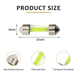 Wevdn 4PCS RV Refrigerator Light Bulb, 12V Automotive Dome Light Replacement LED Bulb, LED Light Bulb Compatible with RV Refrigerator and Camper Dome, Universal Car Accessories (31MM)