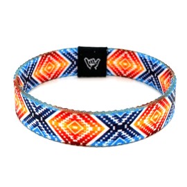 Hang Loose Bands - Southwestern Bracelet for Men, Women & Teens - Comfy Tribal Print and Boho - Western Style Reversible Wristband - New Horizons | Small: 6.5" (most common fitting size)