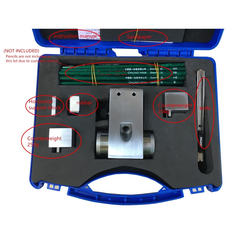 GLTL Pencil Hardness Tester with 3 Interchangeable Weights (500/750/1000g) -