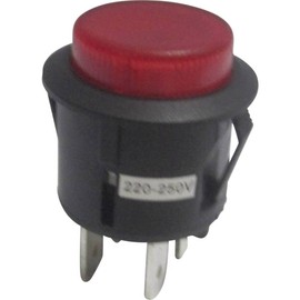TRU COMPONENTS Push Button 250 VAC 6 A 1 x Off (EIN) TC-R13-527AL-02RT Momentary 1 Piece (1587761)