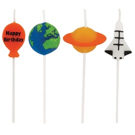 Creative Converting Space Birthday Pick Candles Blue/Green/Orange/Multicolor, 3"
