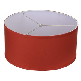 FenchelShades.com 17" Top Diameter x 17" Bottom Diameter 8" Height Cylinder Drum Lampshade USA Made (Paprika)