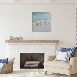 Stupell Industries Sandpipers Flock Sandy Beach Shore Canvas Wall Art, Design by Natalie Carpentieri
