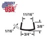 Outwater Plastics 341-Cl Clear 3/4'' Rigid Vinyl Clear Plastic U-Channel/C-Channel