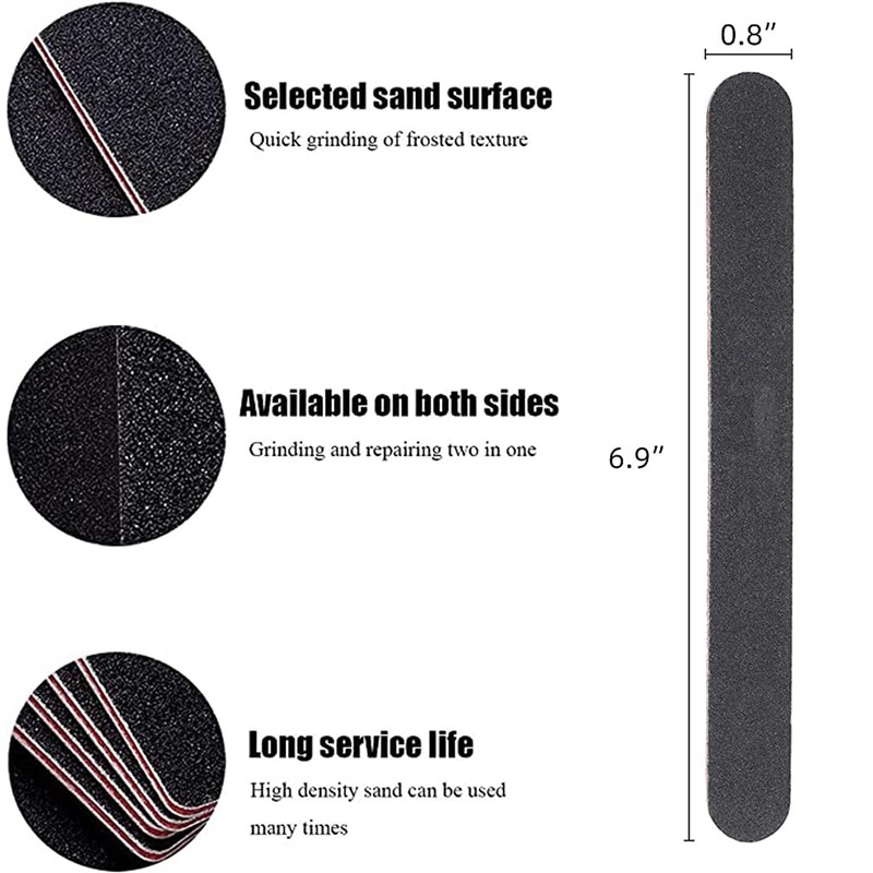 15pcs Nail Files 100/180 grit,Double-Sided Emery Board Professional Nail Styling