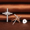 MicLee Woman's girl's Earrings Studs, 925 Sterling silver Cross earrings,
