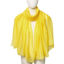 QIUTIMIY Cotton Scarf for Women Fashion Solid Color Hijab Scarves Lightweight Shawl Summer Fall Winter African Hair Wraps(Scarf Yellow)